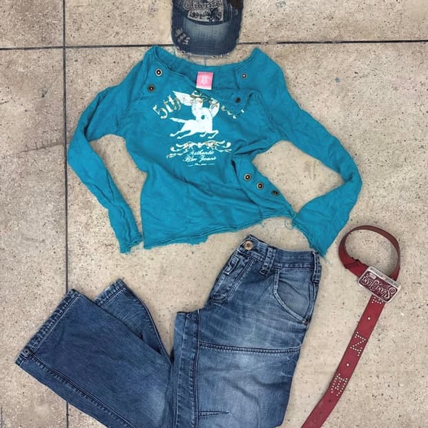 y2k 걸스 갸루 빈티지 코디 세트