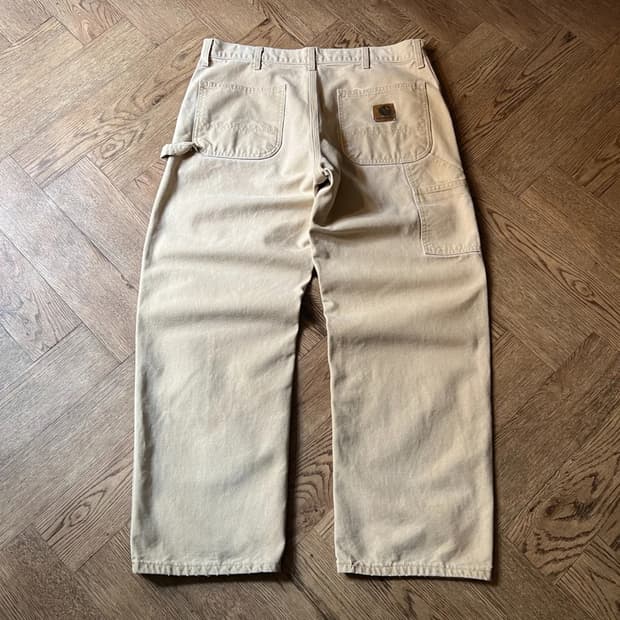 [36]칼하트 USA WET 밀 베이지 싱글니 워크팬츠