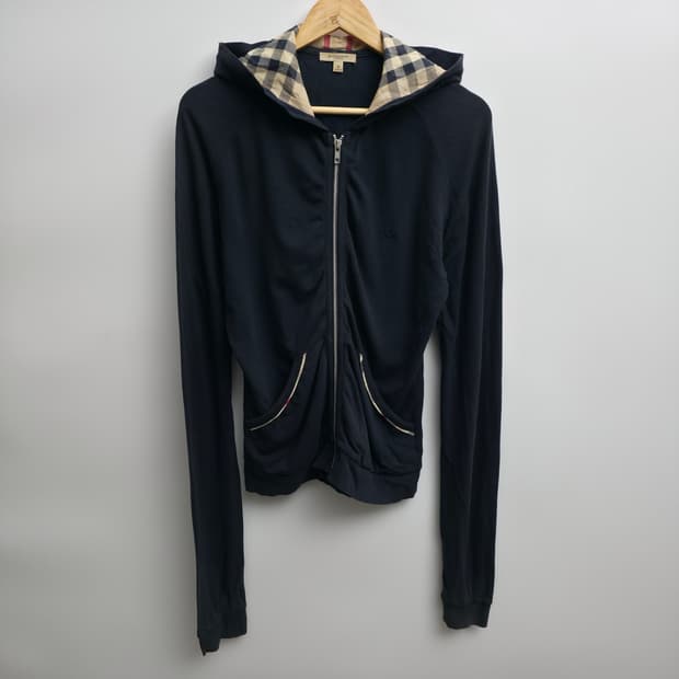 [M] 버버리 노바체크 블랙 후드집업
