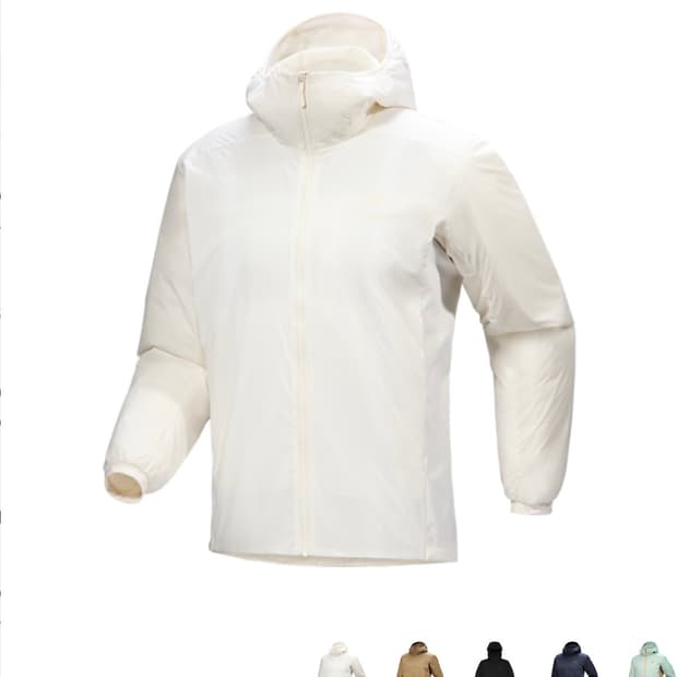 아크테릭스 아톰 후디 화이트 아웃 S