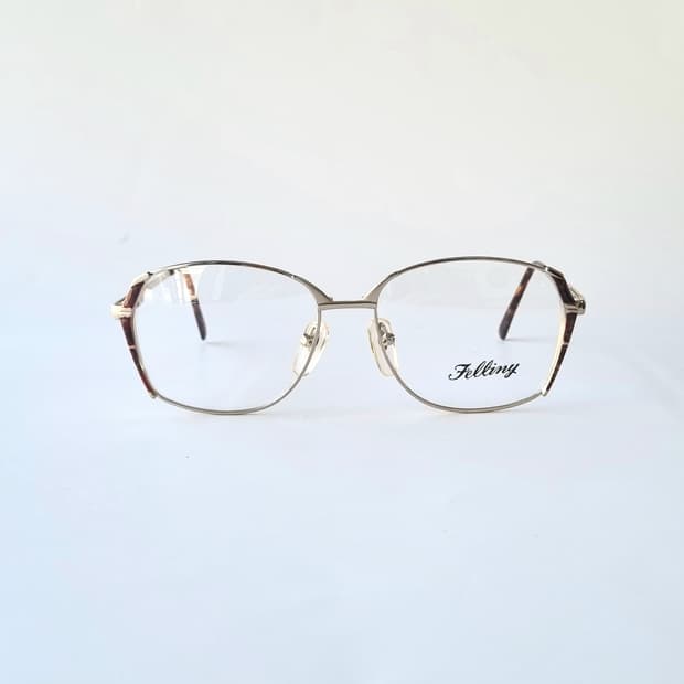 데드스탁 메탈릭 골드 헥사곤 프레임 안경테 706