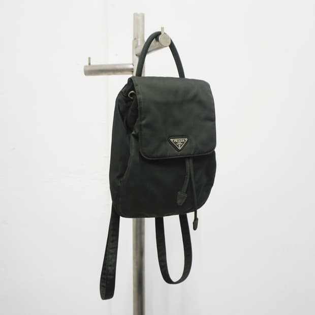 PRADA khaki nylon mini backpack