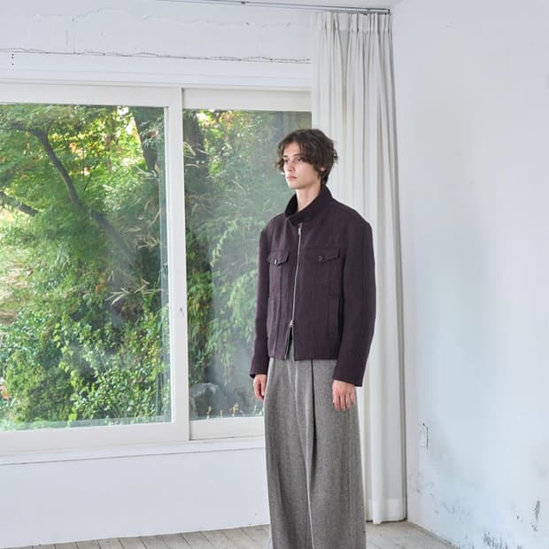(새상품) 웨이비니스 헤링본 팬츠 월넛 브라운2