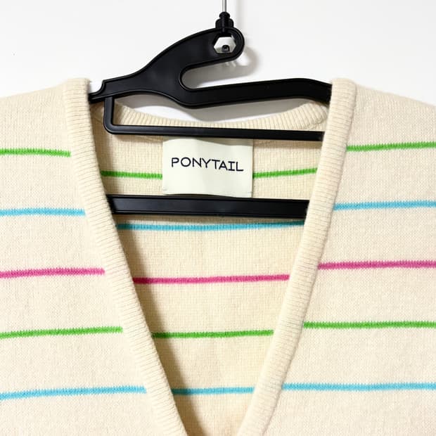 PONYTAIL 단가라 니트 조끼