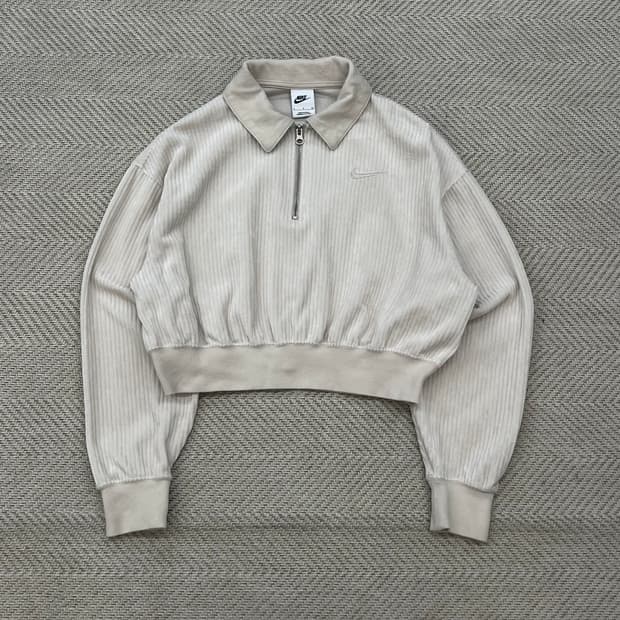 나이키 크롭 코듀로이 반집업 맨투맨 r3144 