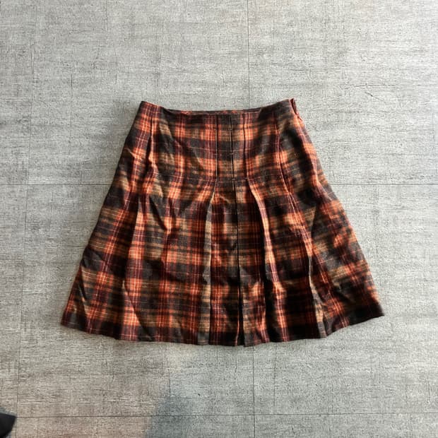 일본빈티지 Chepi 하구미모리걸 달천깔페어리 울트위드 플리츠스커트