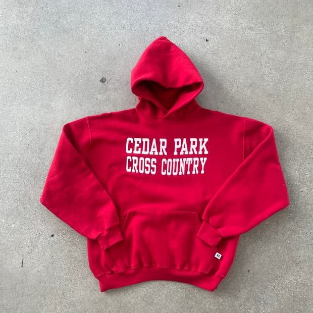 빈티지  러셀 애슬레틱 후드 레드(화이트)