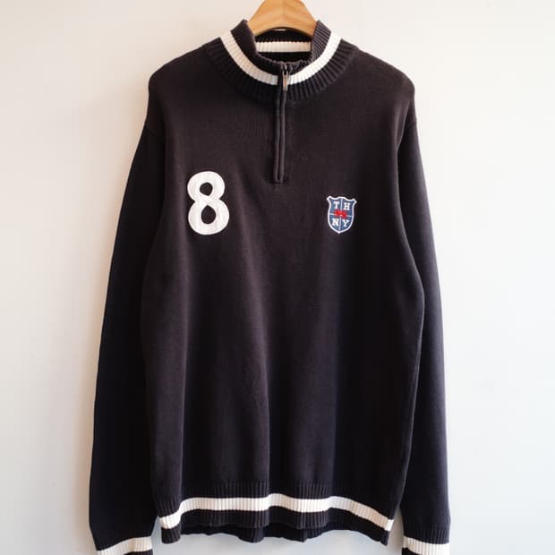 TOMMY HILFIGER 타미힐피거 반집업 니트