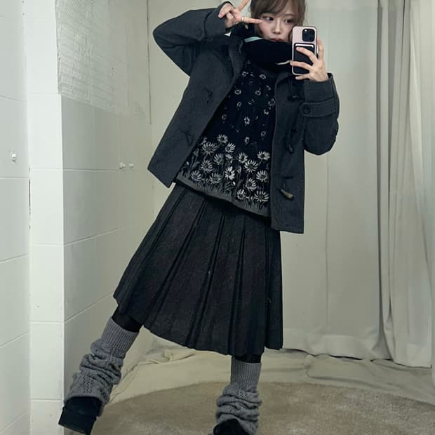 그레이 너드 니혼진 떡볶이코트 코디세트