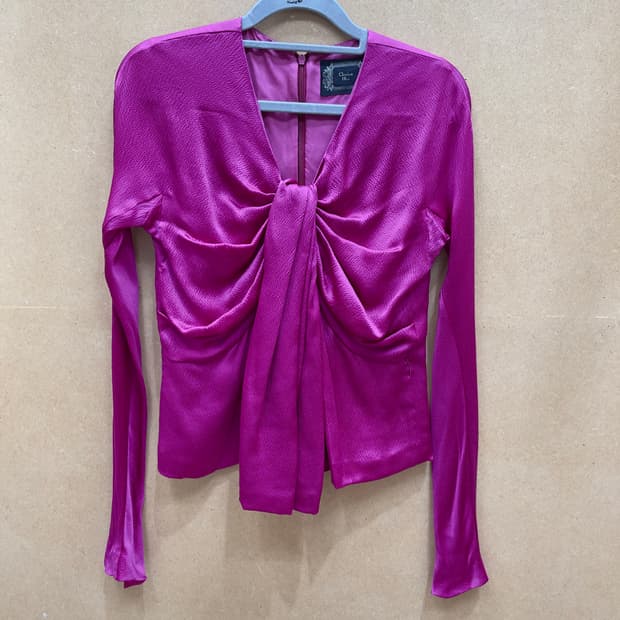 크리스찬디올 노티드 실크 블라우스