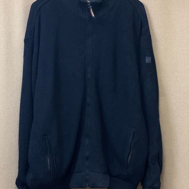 빈티지 헤비 니트 집업