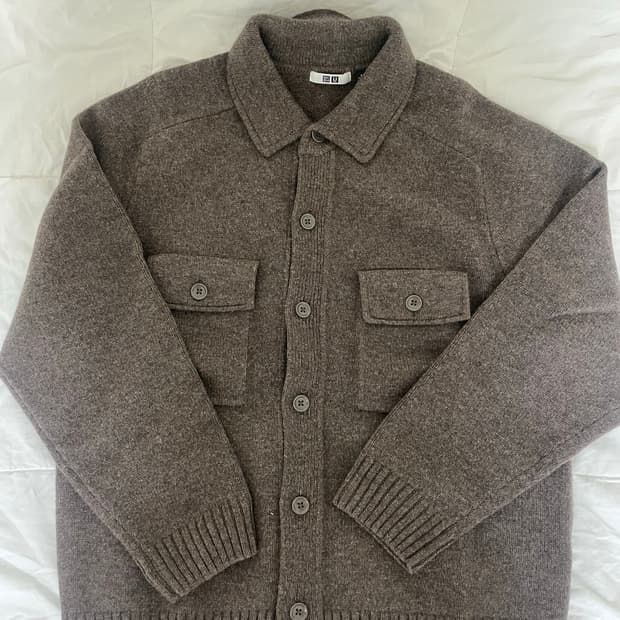 유니클로 U 램스울 니트 가디건 자켓