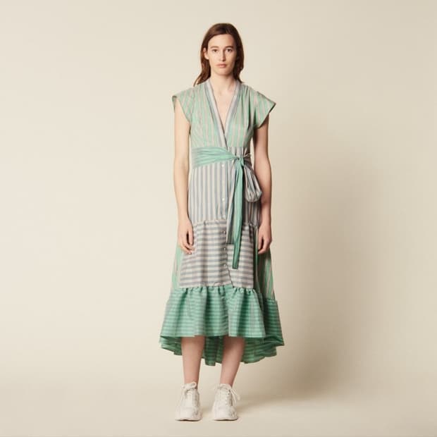 산드로 랩 스트라이프 롱원피스 38사이즈