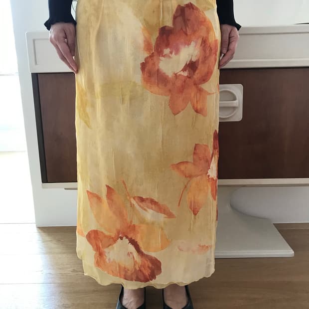 vintage flower pattern skirt (26inch)