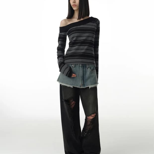 새상품) MILLO WOMEN ONE SHOULDE T-shirt