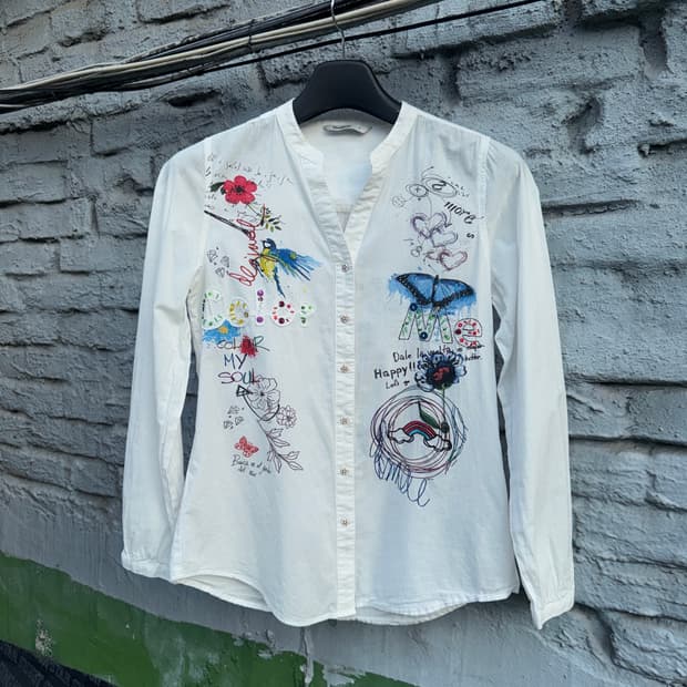 Desigual 데시구알 자수 비즈 셔츠
