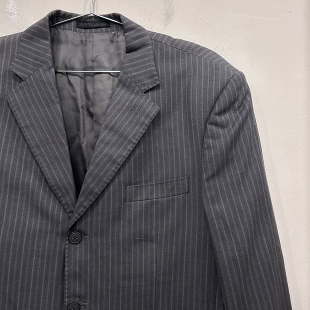 조르지오 아르마니 울코튼 스트라이프 쓰리버튼 블레이져