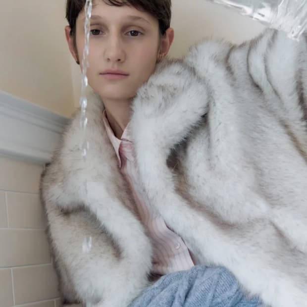 시눈 헤비 믹스 퍼 아이보리 새상품