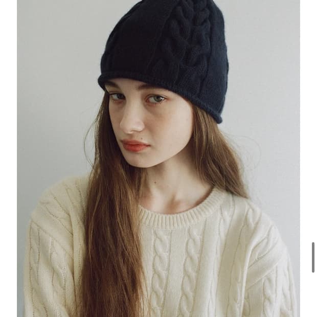 샵마그넷 케이블 비니 네이비