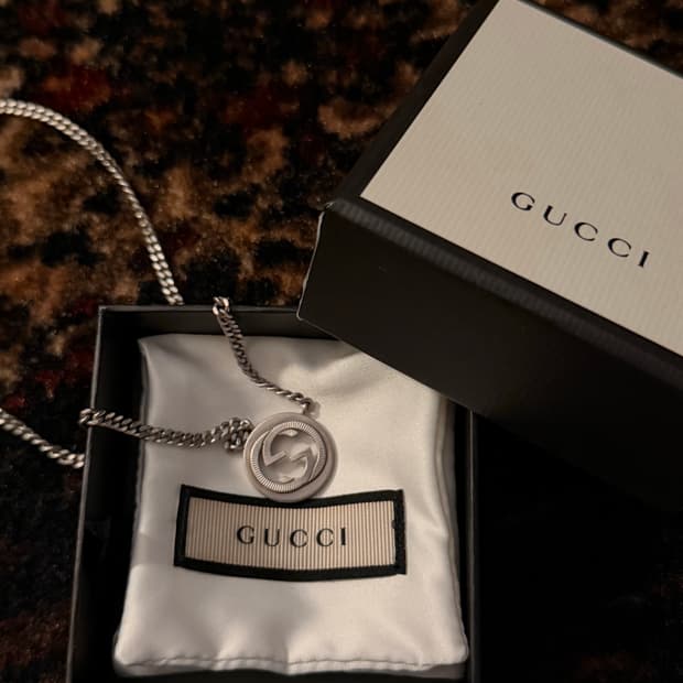 정품 구찌 목걸이 실버