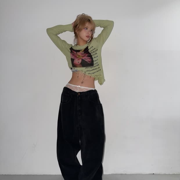 언발 컷아웃 플라워탑 