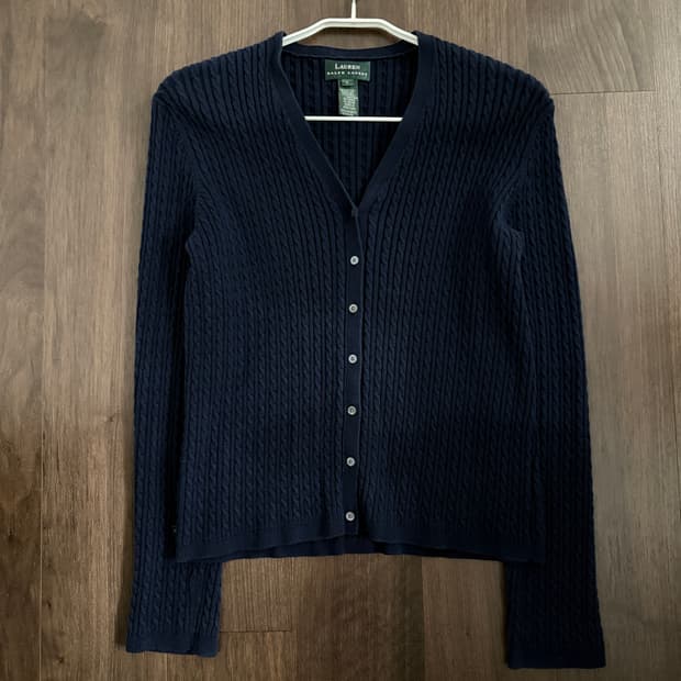 로렌 랄프로렌 꽈배기 가디건