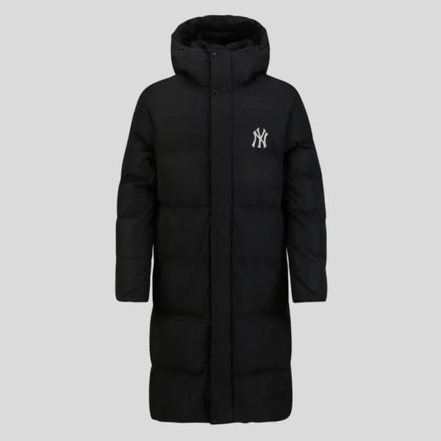 MLB 베이직 메가로고 후드 롱패딩 패딩 블랙 XL