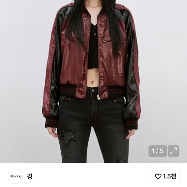 Gyeong 경 새틴 봄버 자켓