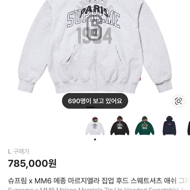 슈프림 마르지엘라 후드집업