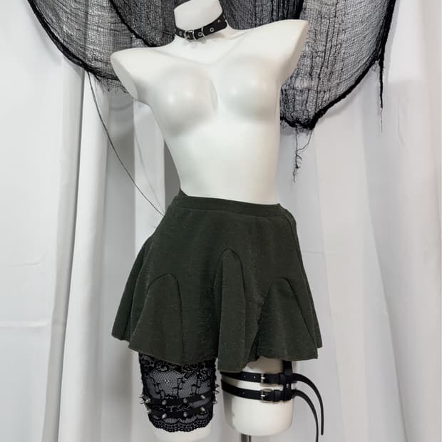 glitter mini skirt