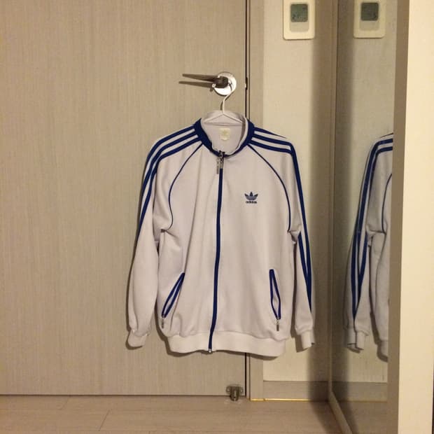 아디다스 90s 흰파 져지 집업