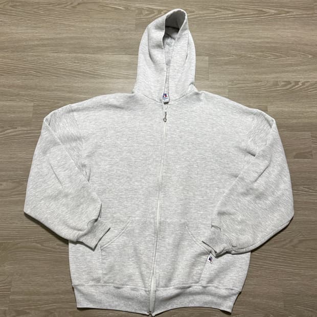 90s USA 러셀 후드집업 라이트 그레이