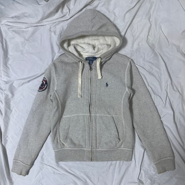 폴로랄프로렌 스키 와펜 양털 후드집업