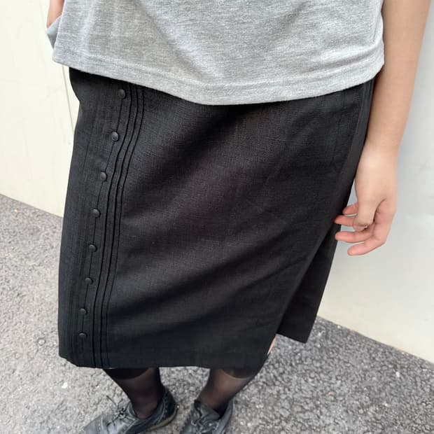 Black Button Skirt