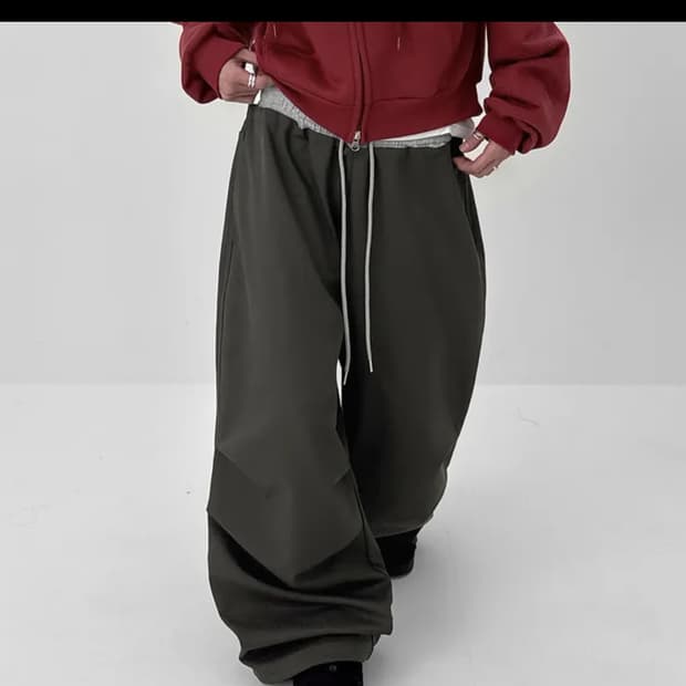 블랙업 버쿠오 속기모 밴딩팬츠 카키