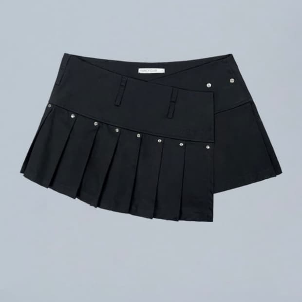 팬시클럽 플리츠 레이어드 랩스커트