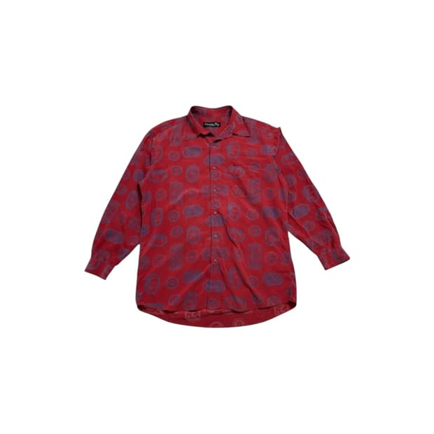 스리스챤 디올 빈티지 실크 셔츠 레드