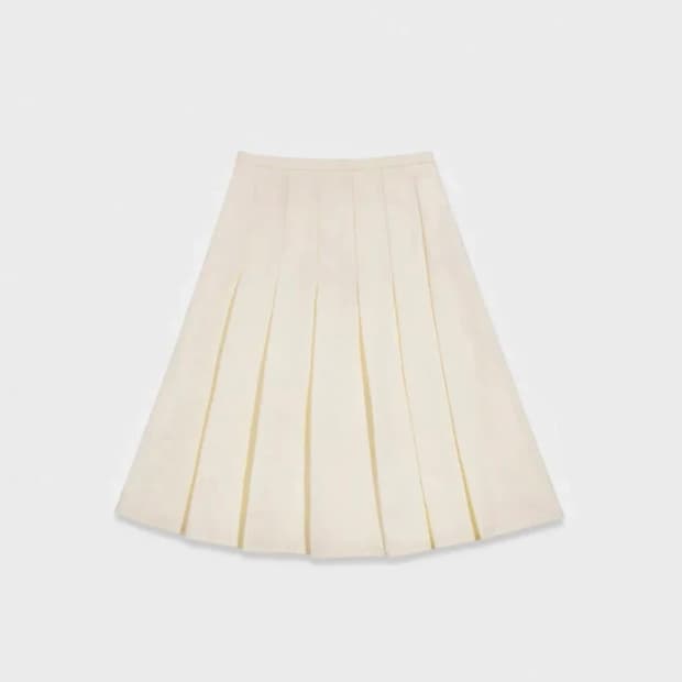 Burmula 버뮬라 옐로우 플리츠 스커트