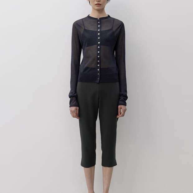 LFM Sheer Button Cardigan (Navy) 구해요