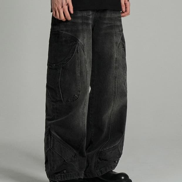 Idws Pryer Cargo Denim Pants Black