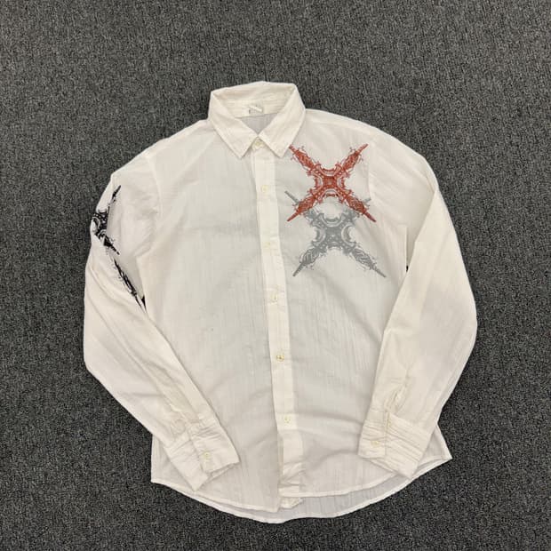 S)Pop Icon 빈티지 자수 프린팅 긴팔셔츠