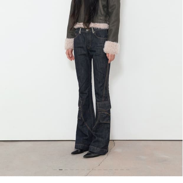 보헤미안서울 오버 카라 시어링 자켓 무스탕 브라운 