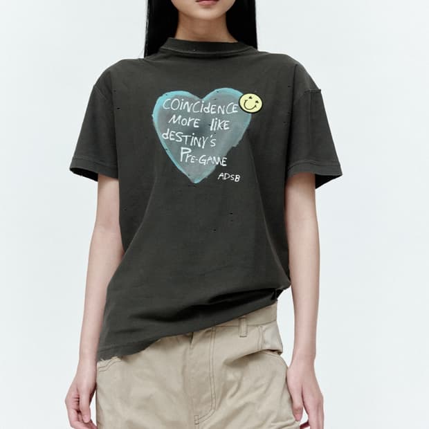 앤더슨벨 UNISEX HEART MESSAGE T-SHIRT xxs