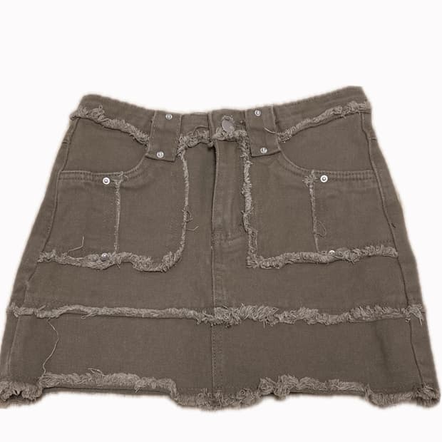 러프 미니 스커트