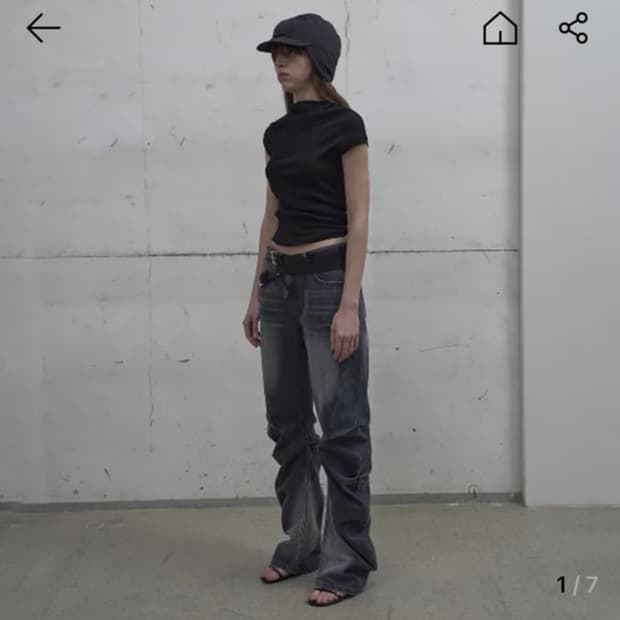 Lcdc curved-seam washed denim