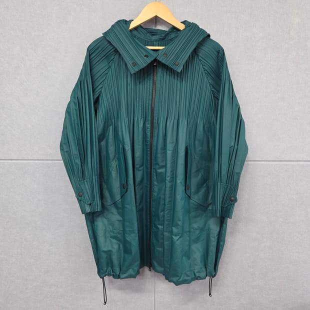 PLEATS PLEASE 플리츠 플리즈 후드 집업 롱 자켓