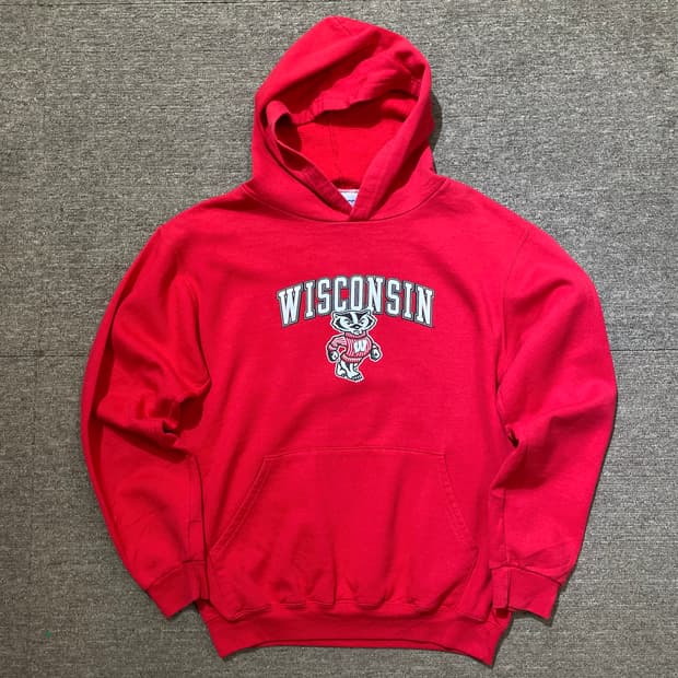 (XL) Champion 챔피온 위스콘신 유니버시티 프린팅 후드티