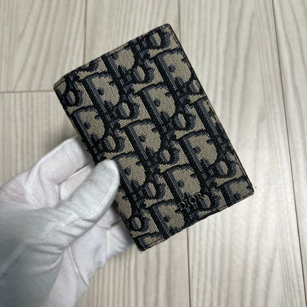 디올 오블리크 자카드 오거나이저 지갑