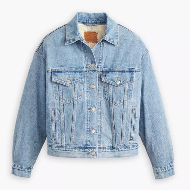 리바이스 여성 양털 자켓 쉐르파 트러커 데님 자켓