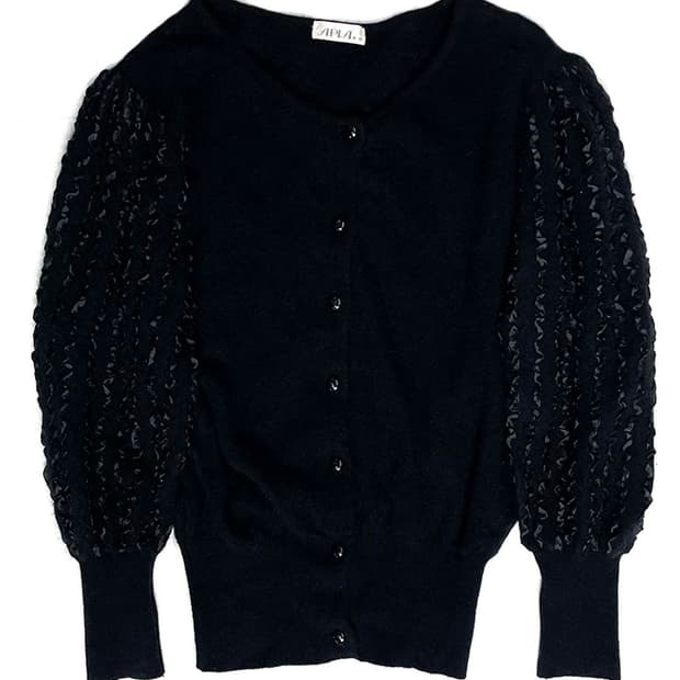 vintage 아방가르드 러플 가디건 